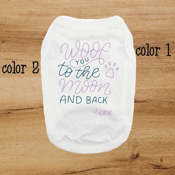 NWT Custom Woof you to the moon and back dog shirt - Picture 2 of 7